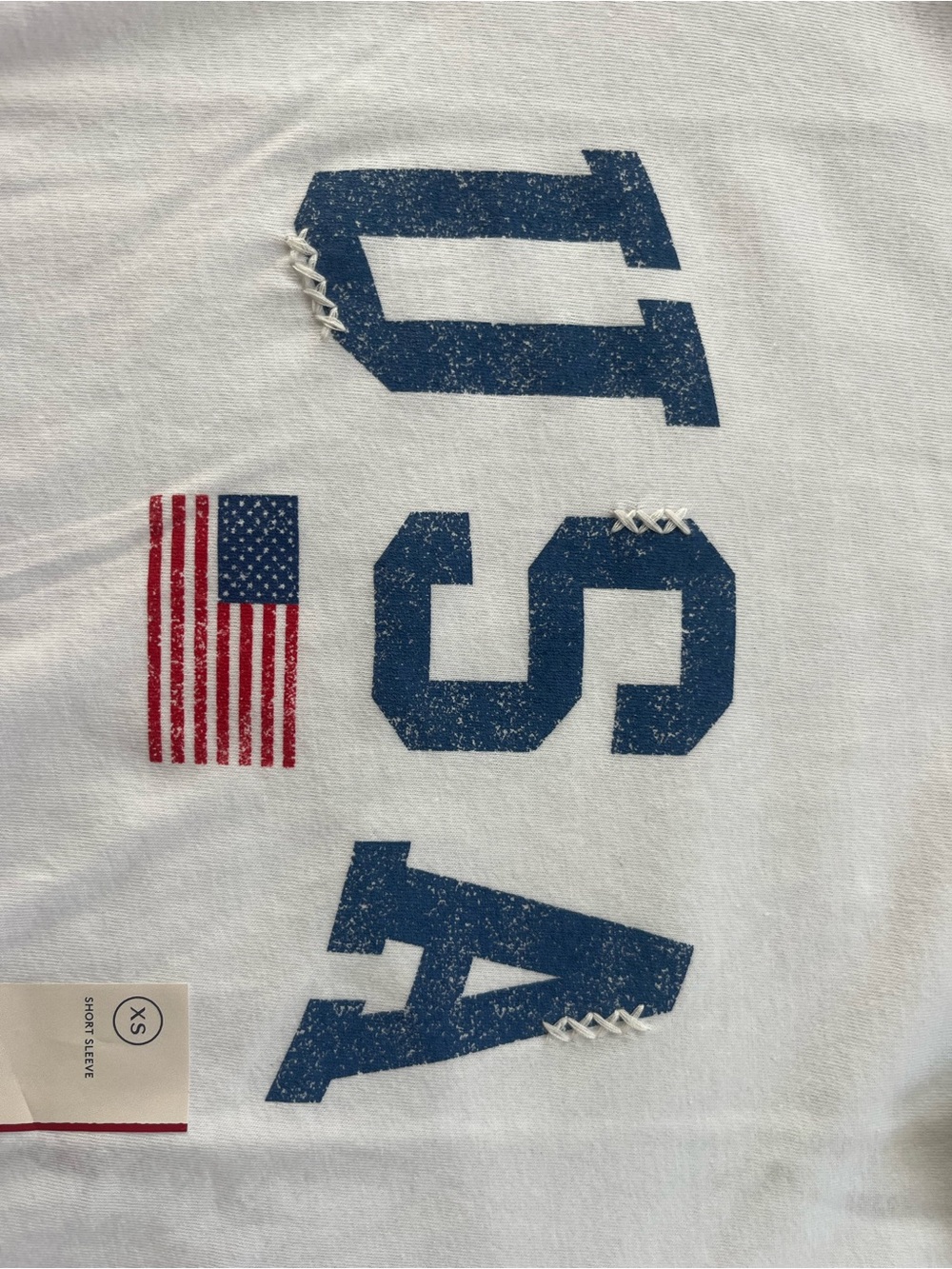 Vineyard Vines White Short Sleeve Tee with Navy USA Graphic and Red Accent - Picture 2 of 3
